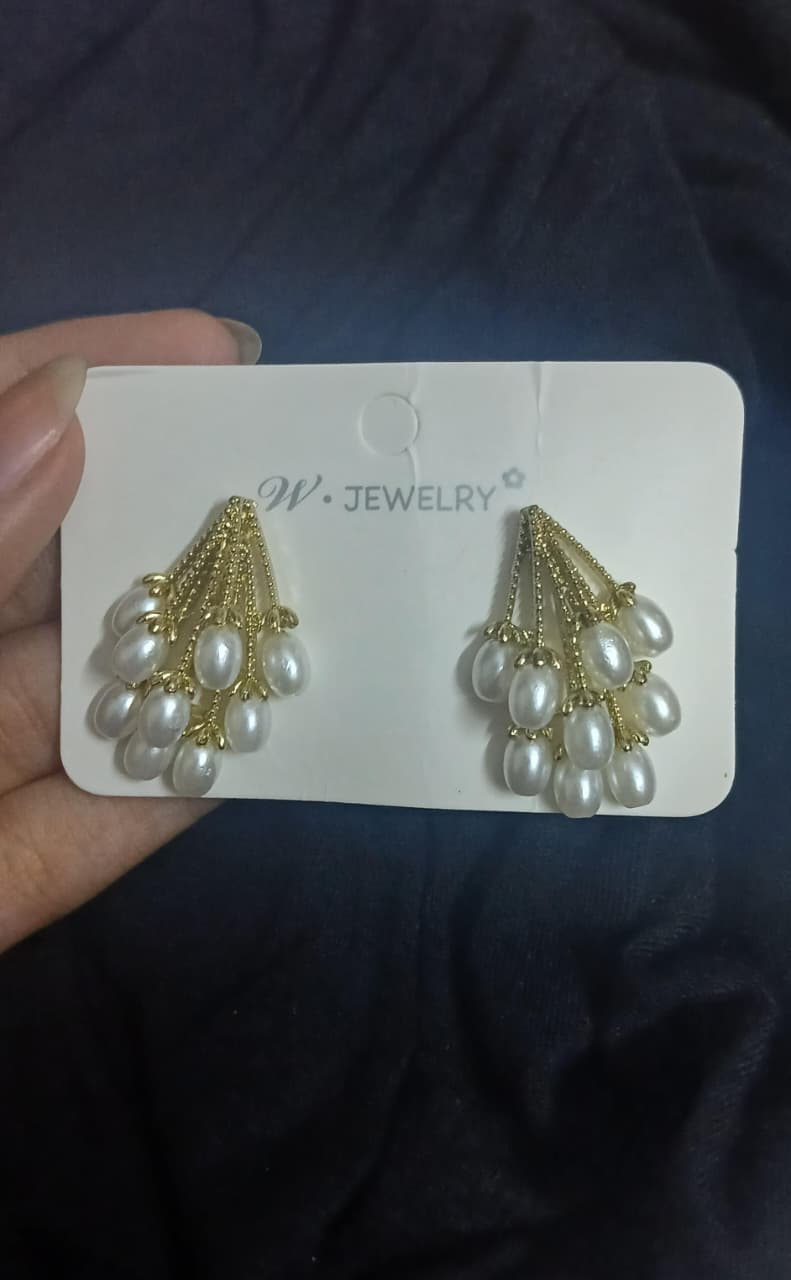 Pearl Cascade Statement Earrings